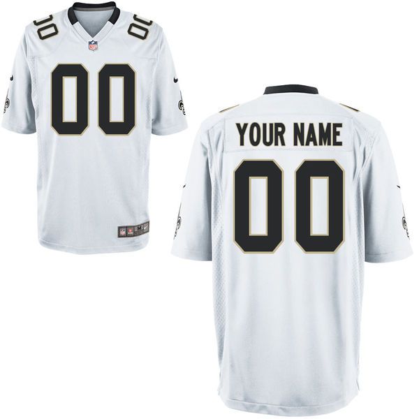 Youth New Orleans Saints Custom White Game NFL Jersey->customized nfl jersey->Custom Jersey